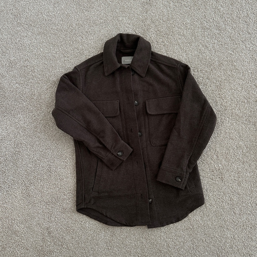 Everlane Oversized Shirt Jacket, Brown, Cotton